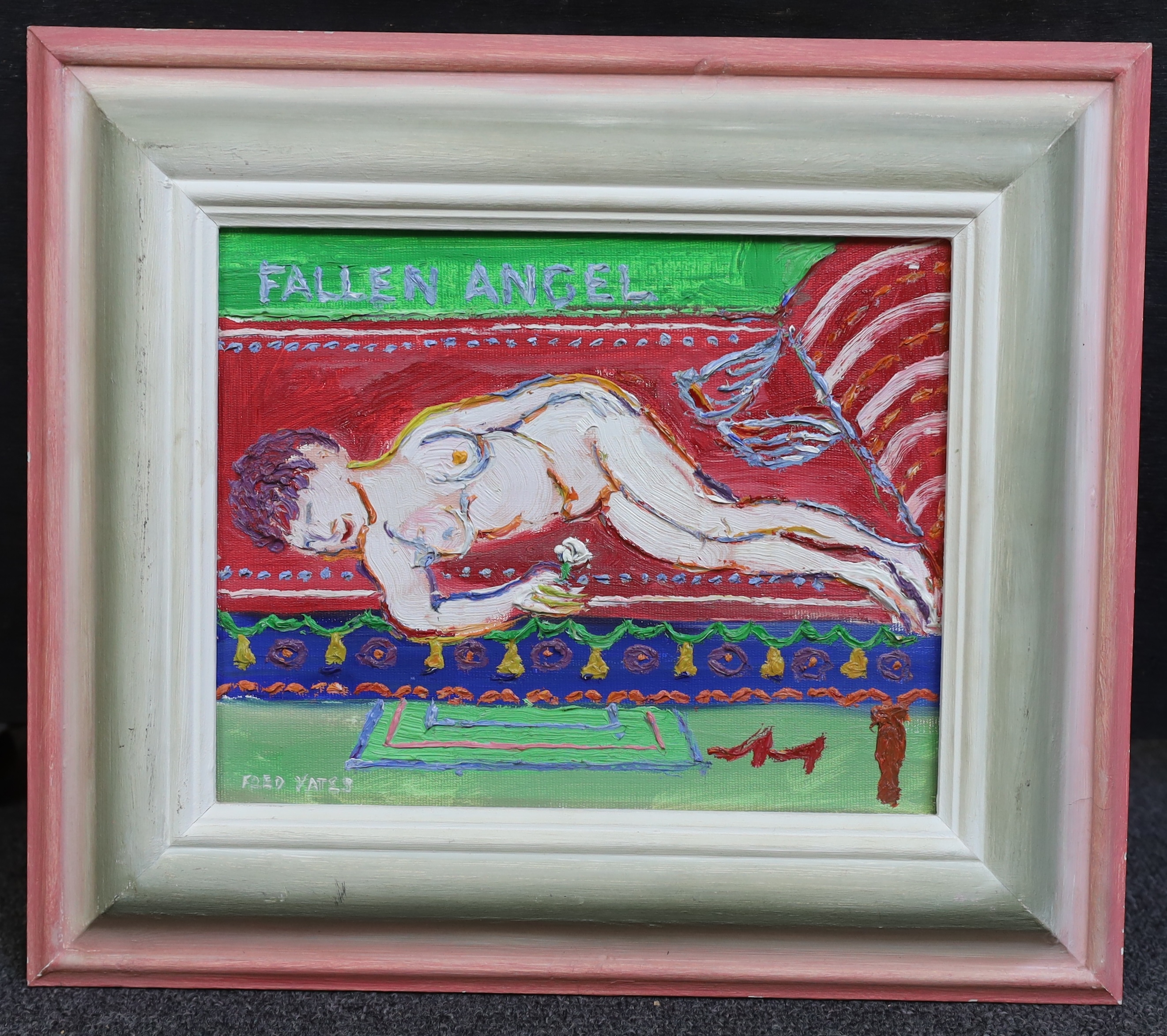 Fred Yates (English, 1922-2008), 'Fallen Angel', oil on board, 20 x 25cm